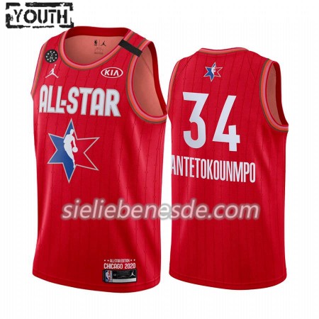 Kinder NBA Milwaukee Bucks Trikot Giannis Antetokounmpo 34 2020 All-Star Jordan Brand Rot Swingman